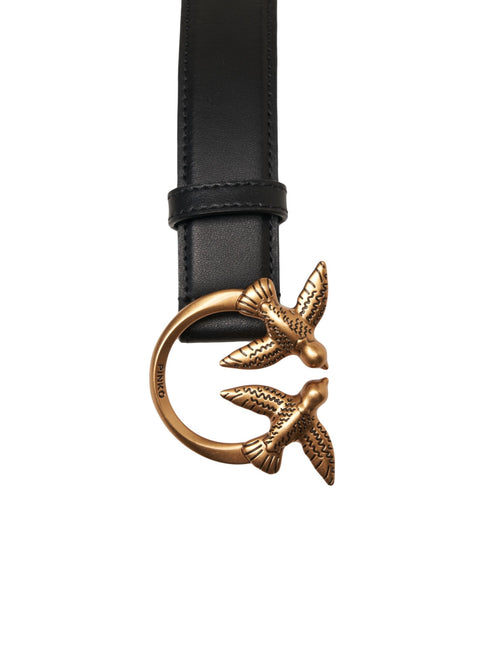 Gürtel aus Leder mit Logoapplikation