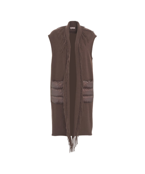 Gilet con dettaglio frange