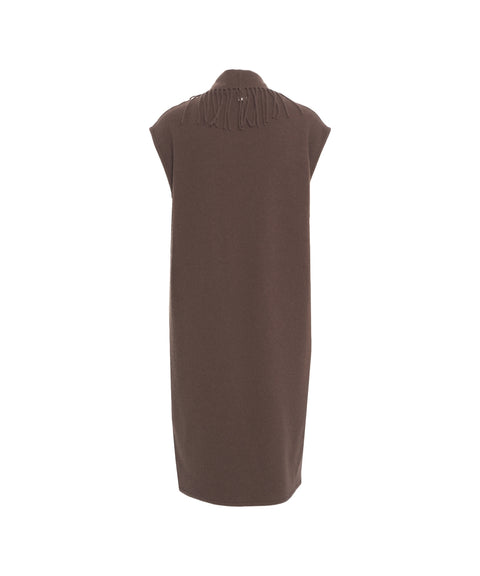 Gilet con dettaglio frange