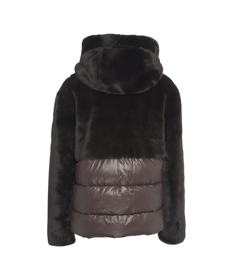 Giacca con inserto in ecopelliccia