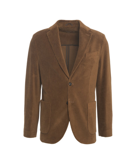 Blazer monopetto in velluto a coste