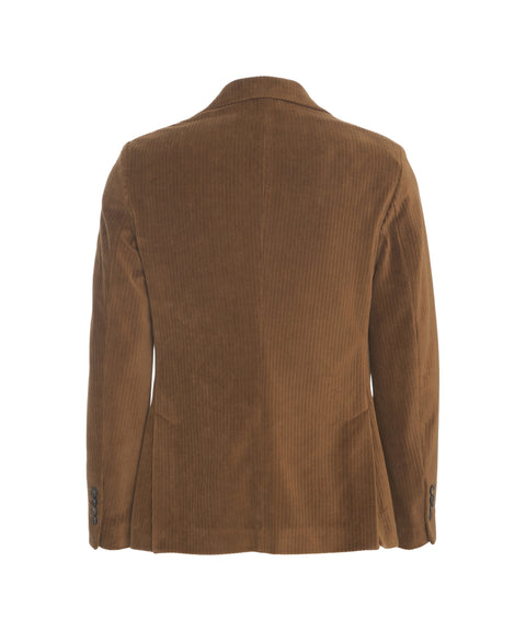 Blazer monopetto in velluto a coste