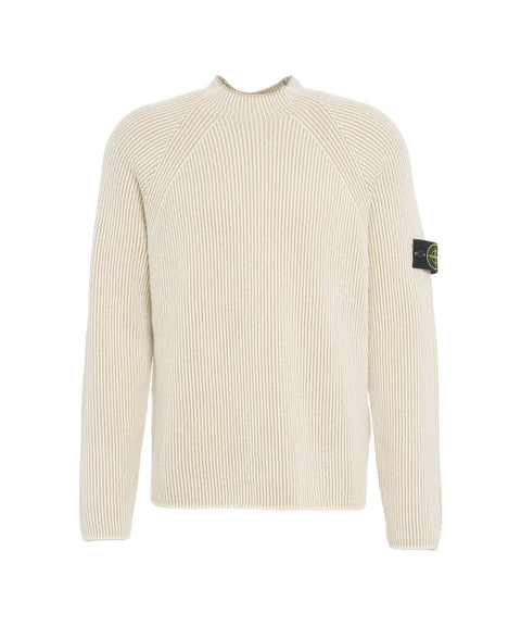 Maglione a coste con logo