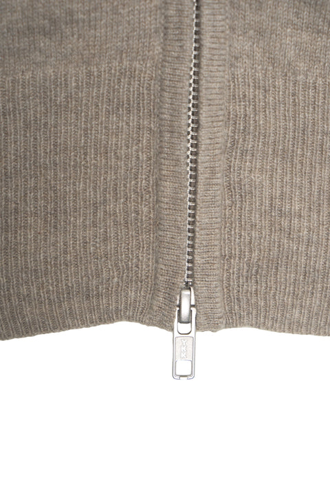 Felpa con zip in cashmere