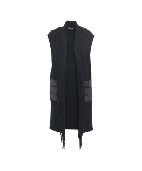 Gilet con dettaglio frange