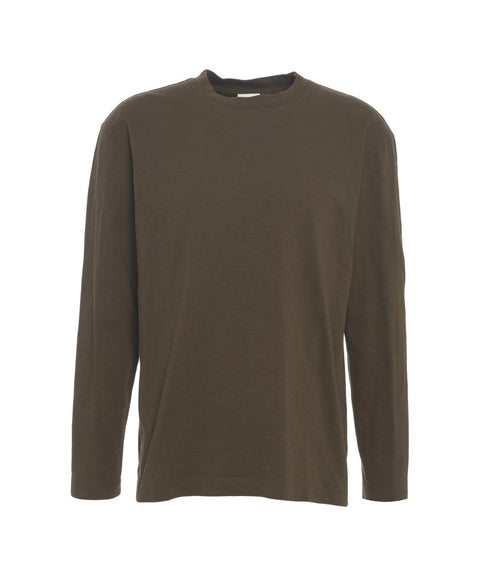 T-shirt a maniche lunghe con collo alla coreana