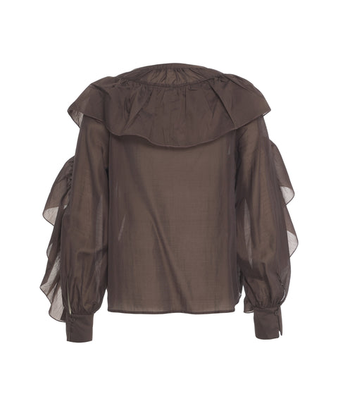 Camicetta con dettagli a balze 'Fria'