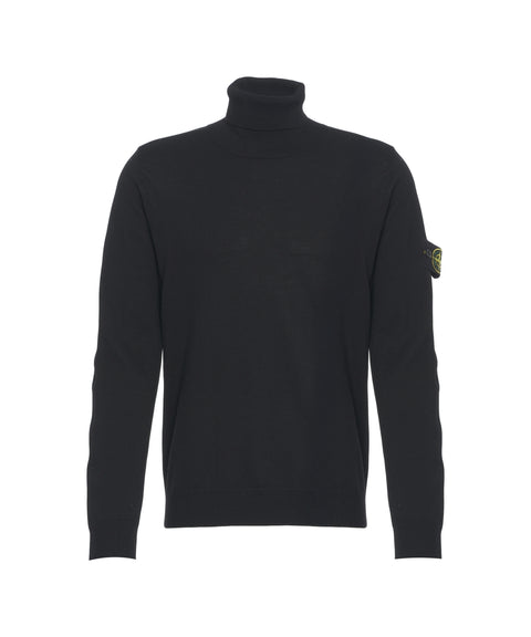 Rollkragenpullover mit Logodetail