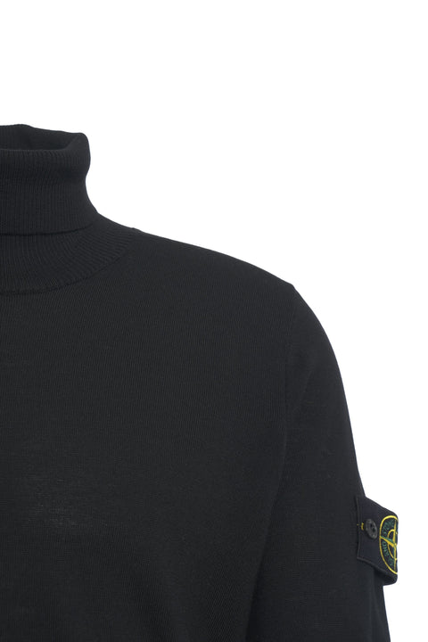 Rollkragenpullover mit Logodetail