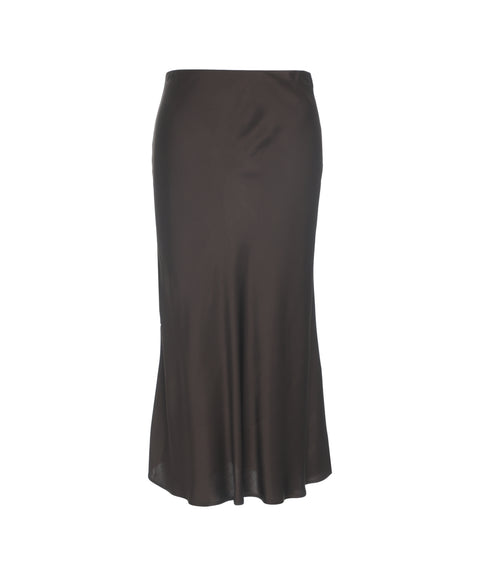 Satin midi skirt