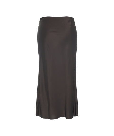 Satin midi skirt