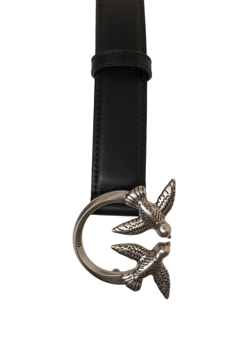 Gürtel aus Leder mit Logoapplikation