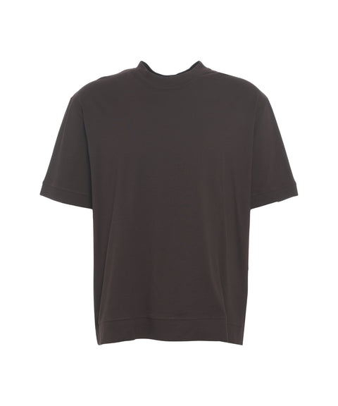 T-shirt con colletto alla coreana