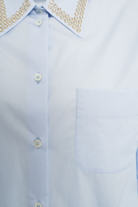 Blusa con applicazione strass