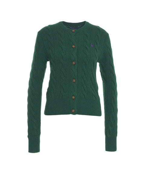 Cardigan con motivo a trecce