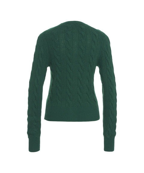 Cardigan con motivo a trecce