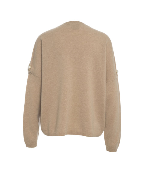 Maglione in cashmere con perle