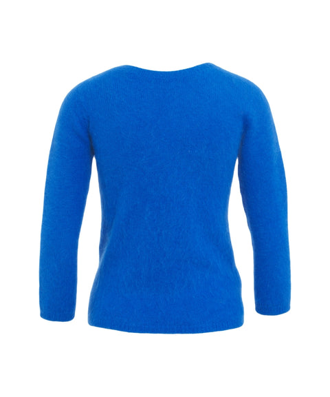 Hallhuber Strickpullover Hallhuber Kaschmir Pullover Blau Roberto