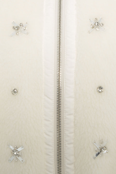 Giacca in ecopelliccia con strass