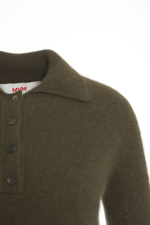 Polo a maglia in racoon