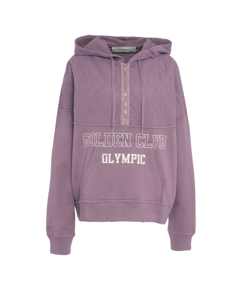 Felpa con cappuccio e dettaglio trapuntato