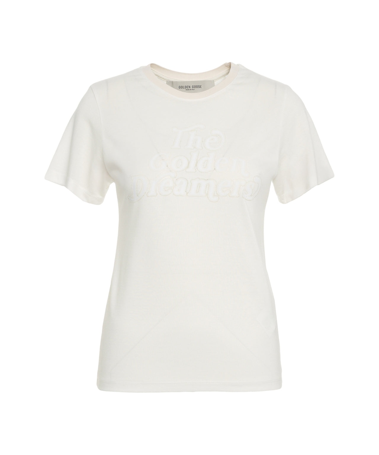 Golden Goose T-shirt with logo embroidery White Women – MAXIMILIAN.it