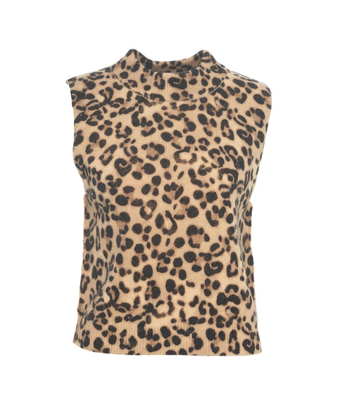 Maglione con stampa animalier