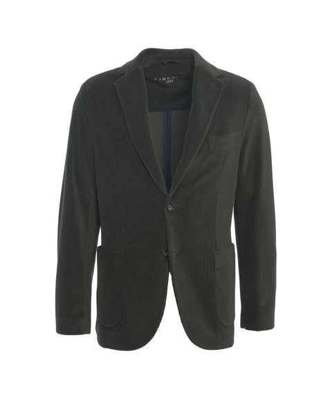 Blazer monopetto in velluto a coste