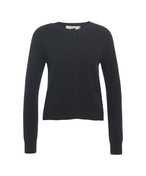 Cardigan con bottoni in perla