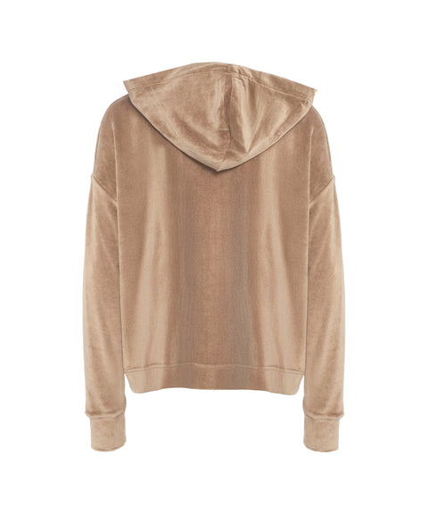 Felpa con cappuccio in velluto