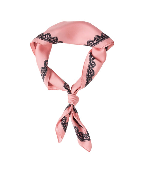 Silk scarf with lace pattern