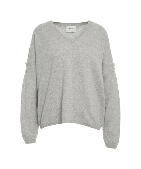 Maglione in cashmere con perle