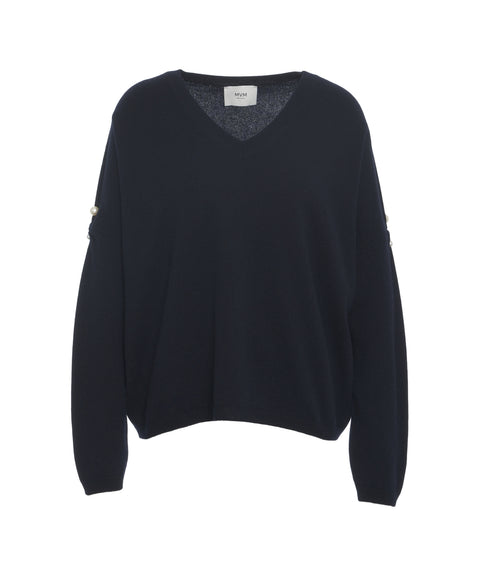 Maglione in cashmere con perle