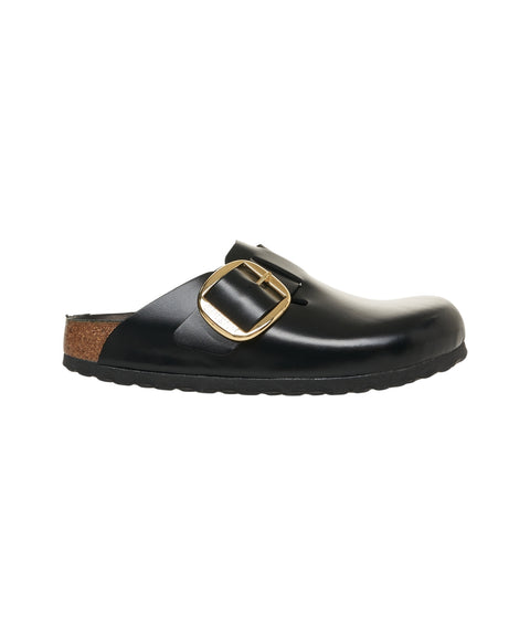 Birkenstock Smooth leather sandals 'Boston Big Buckle' Black Women