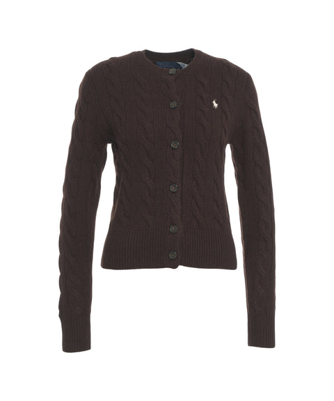 Strickjacke mit Logostickerei