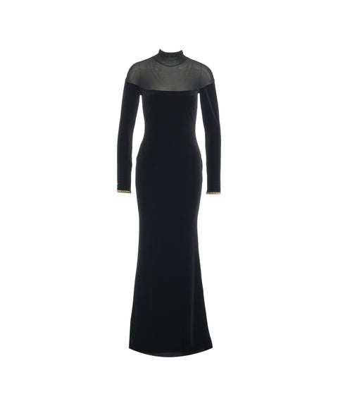 Abito con dettagli semitrasparenti