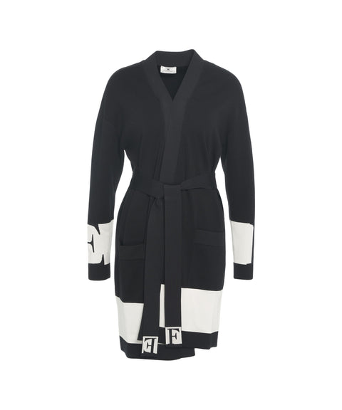 Cardigan con cintura in vita