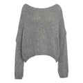 Knit sweater with bateau neck
