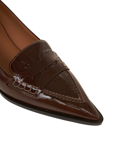 Décolleté in pelle scamosciata