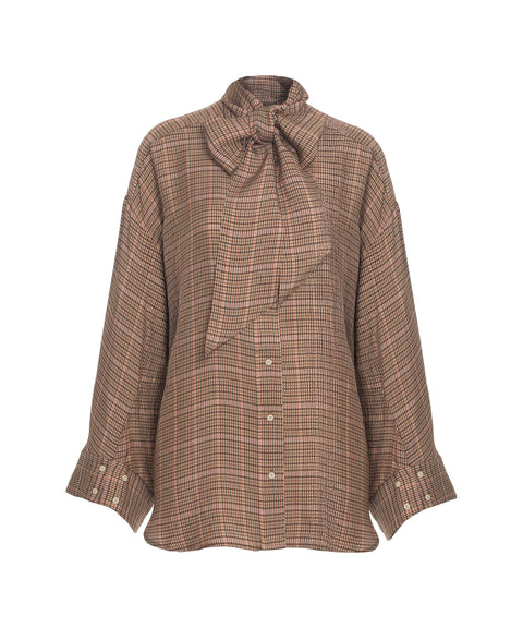 Blusa con collo a fiocco