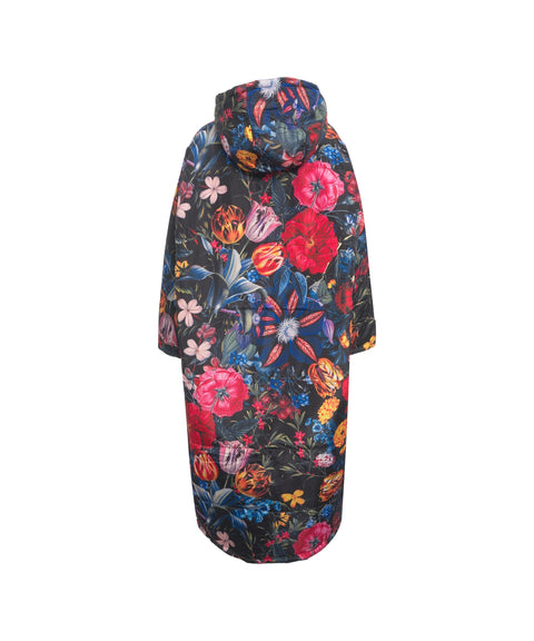 Eco Daunenmantel 'Black Flora'