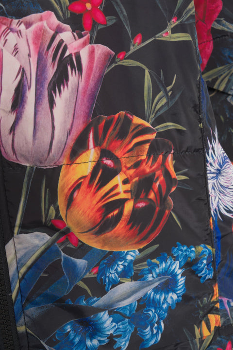 Eco Daunenmantel 'Black Flora'