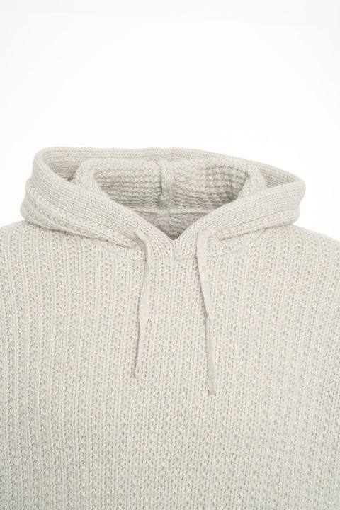 Felpa in maglia con cappuccio