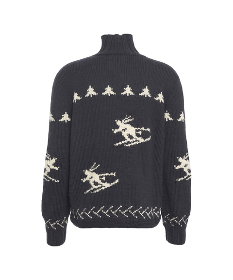 Cardigan con motivo norvegese