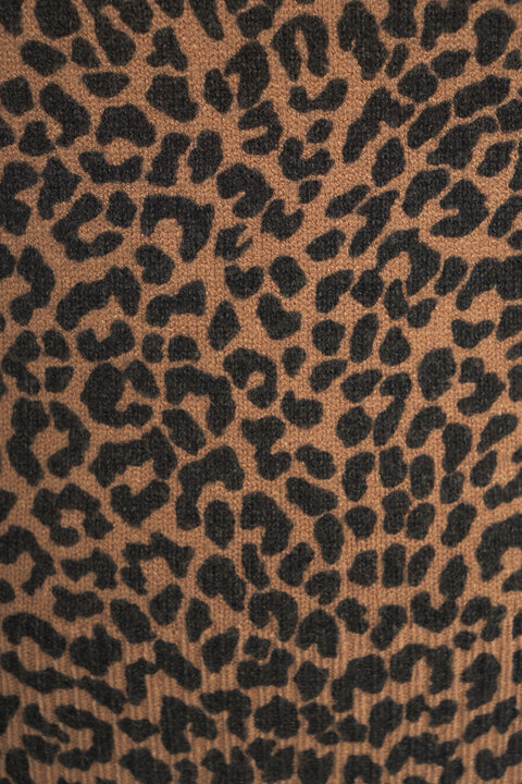 Top in maglia con stampa animalier