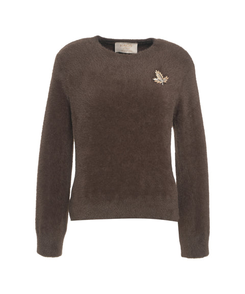 Maglione teddy con spilla