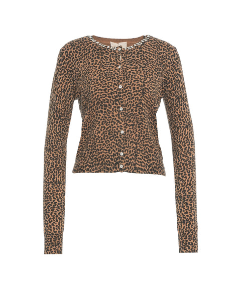 Cardigan con stampa animalier