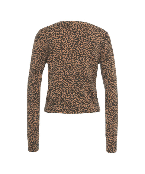 Cardigan con stampa animalier