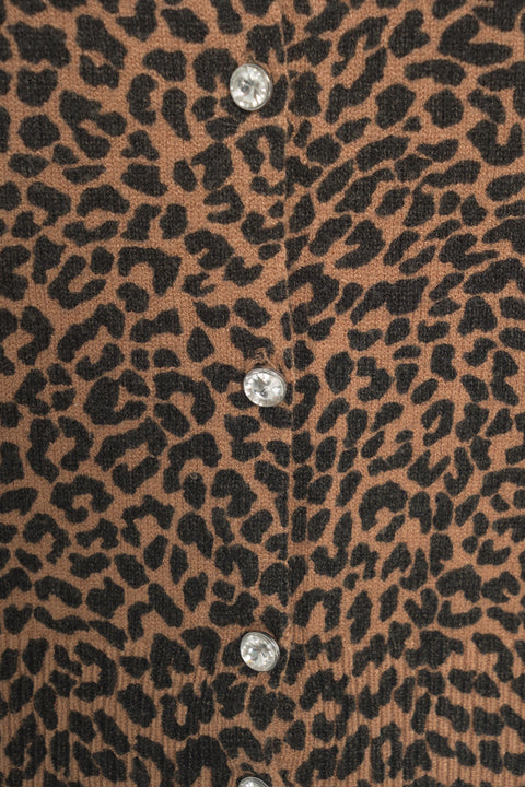 Cardigan con stampa animalier