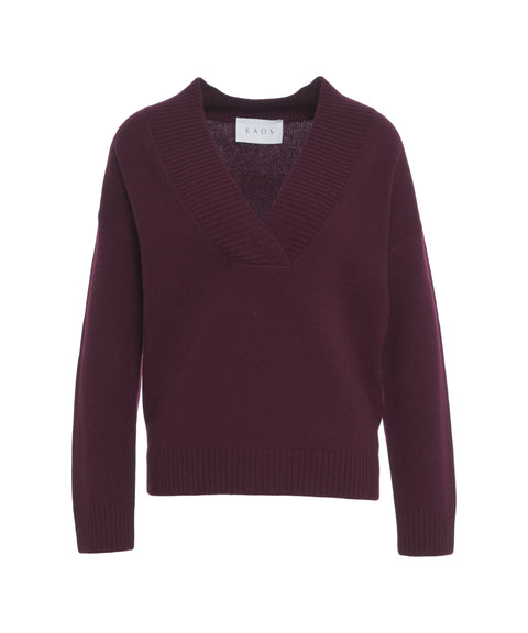 Pullover aus Wolle mit V-Ausschnitt